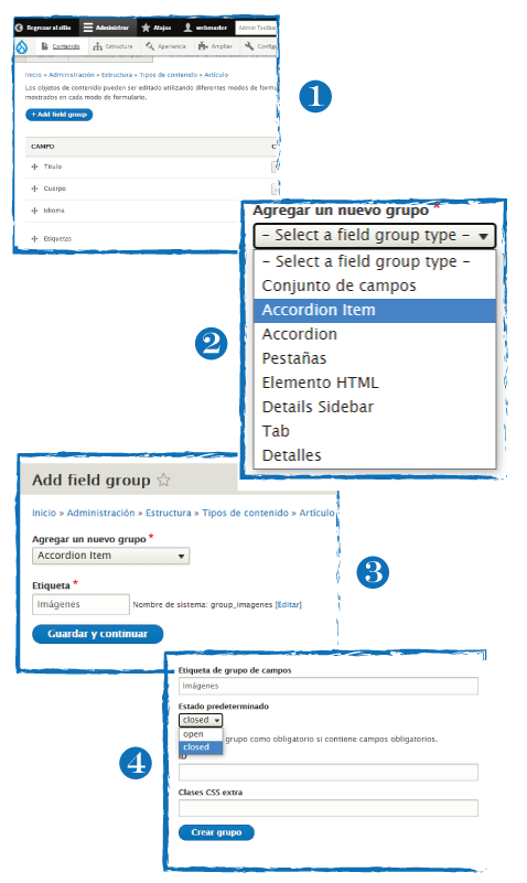 Field Group Drupal | www.drupaladicto.com - Consultor especializado en drupal y symfony