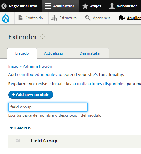 Field Group Drupal | www.drupaladicto.com - Consultor especializado en drupal y symfony