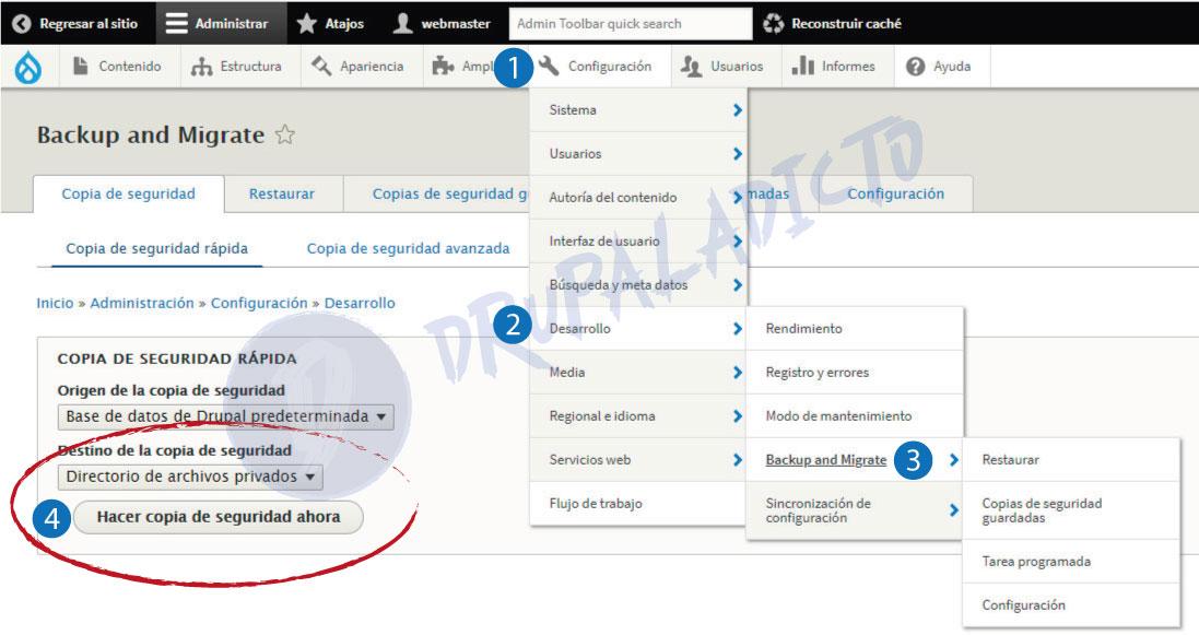 Backup and Migrate Drupal | www.drupaladicto.com - Consultor especializado en drupal y symfony
